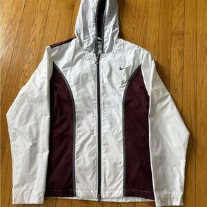 Great condition Nike Women's large White/Burgundy Windbreaker